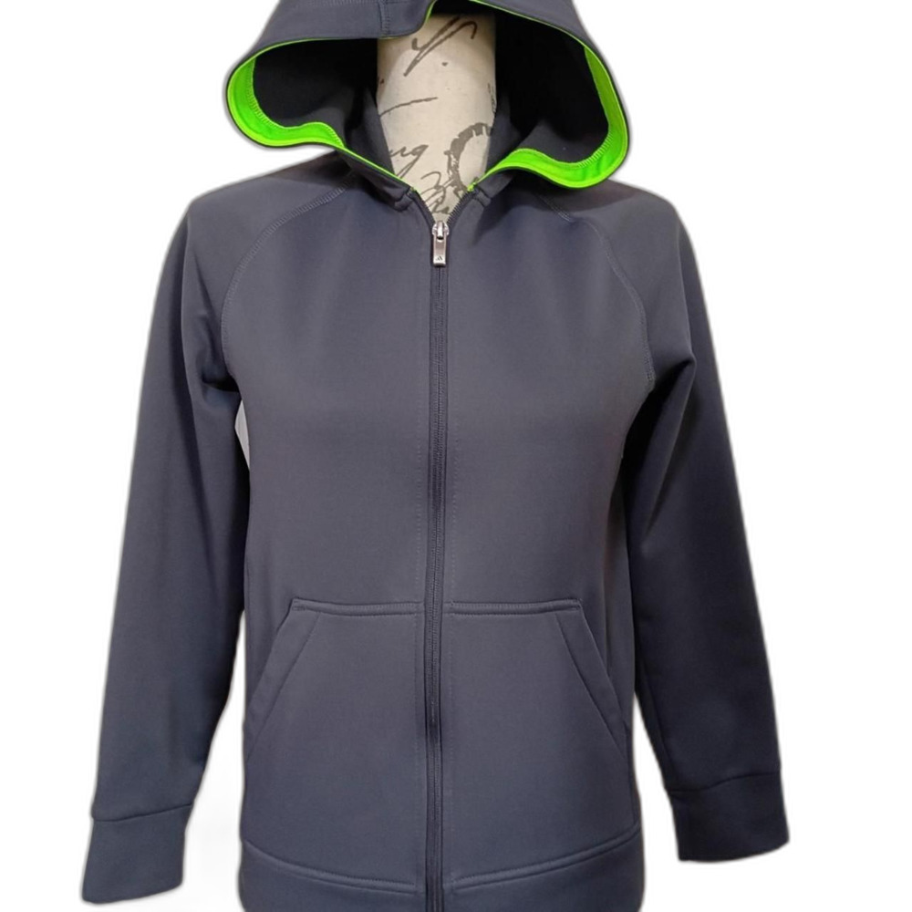 Adidas Women's Grey and Navy Hoodie